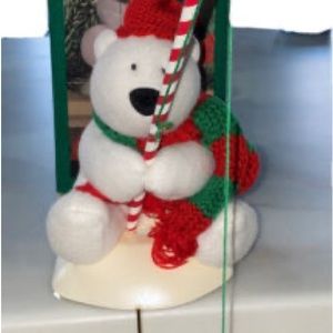 Vintage Christmas Hallmark Polar Bear Stocking Hanger Holder Excellent